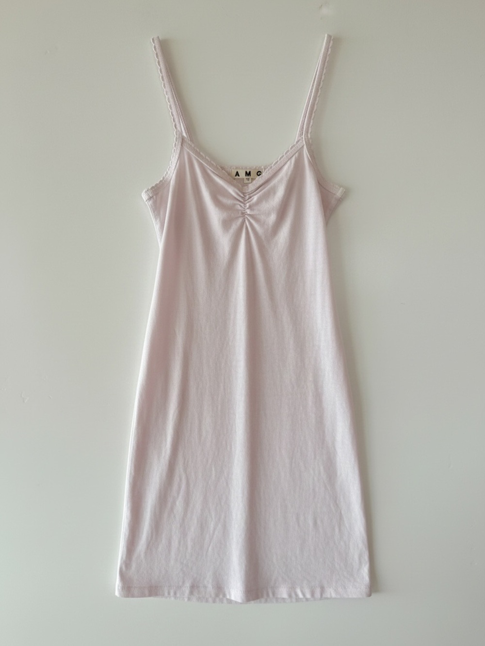 AMO Scallop Cami Slip Dress Pink Size S Like New